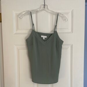 Topshop Olive Green V-Neck Cami Tank